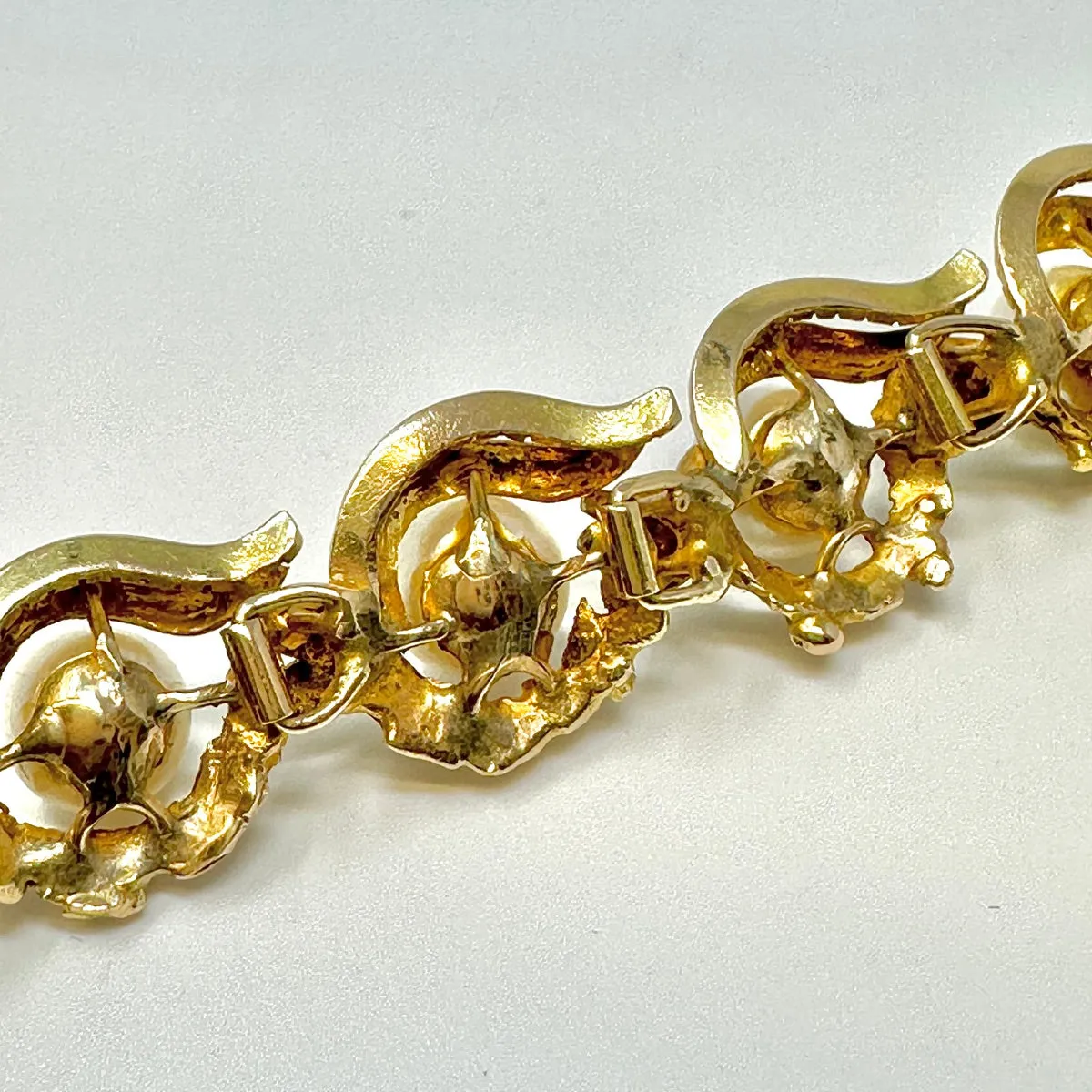 14K Gold Vintage Bracelet with Pearls