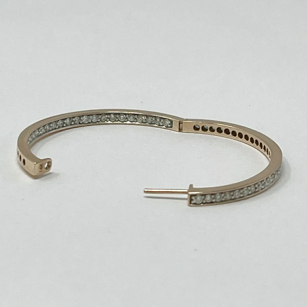 14K Rose Gold Diamond Hoop Earrings