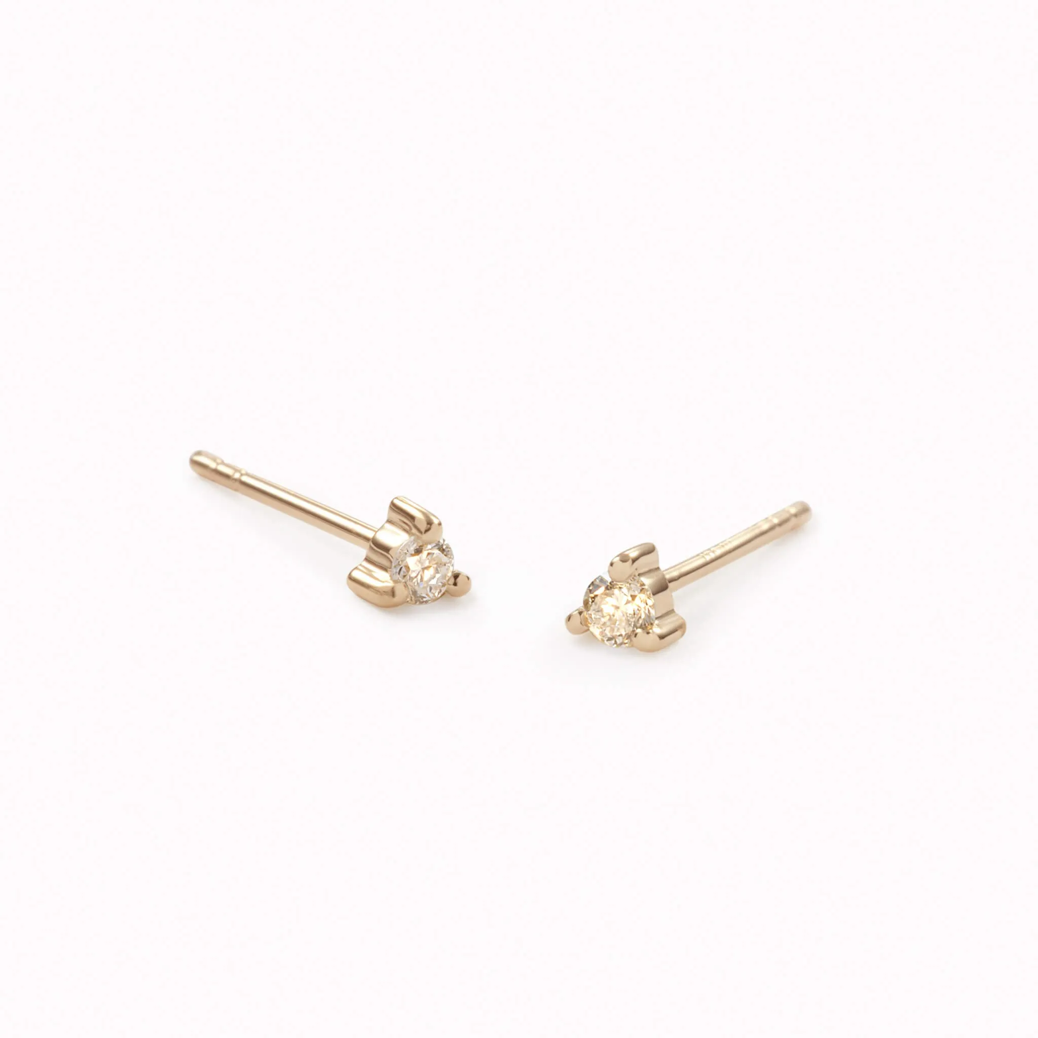 14k Yellow Gold Diamond Stud Earrings 2mm - Aria