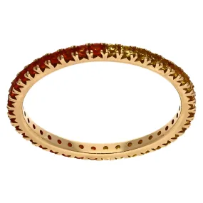 14K Yellow Gold Orange and Yellow Sapphire Eternity Band Ring