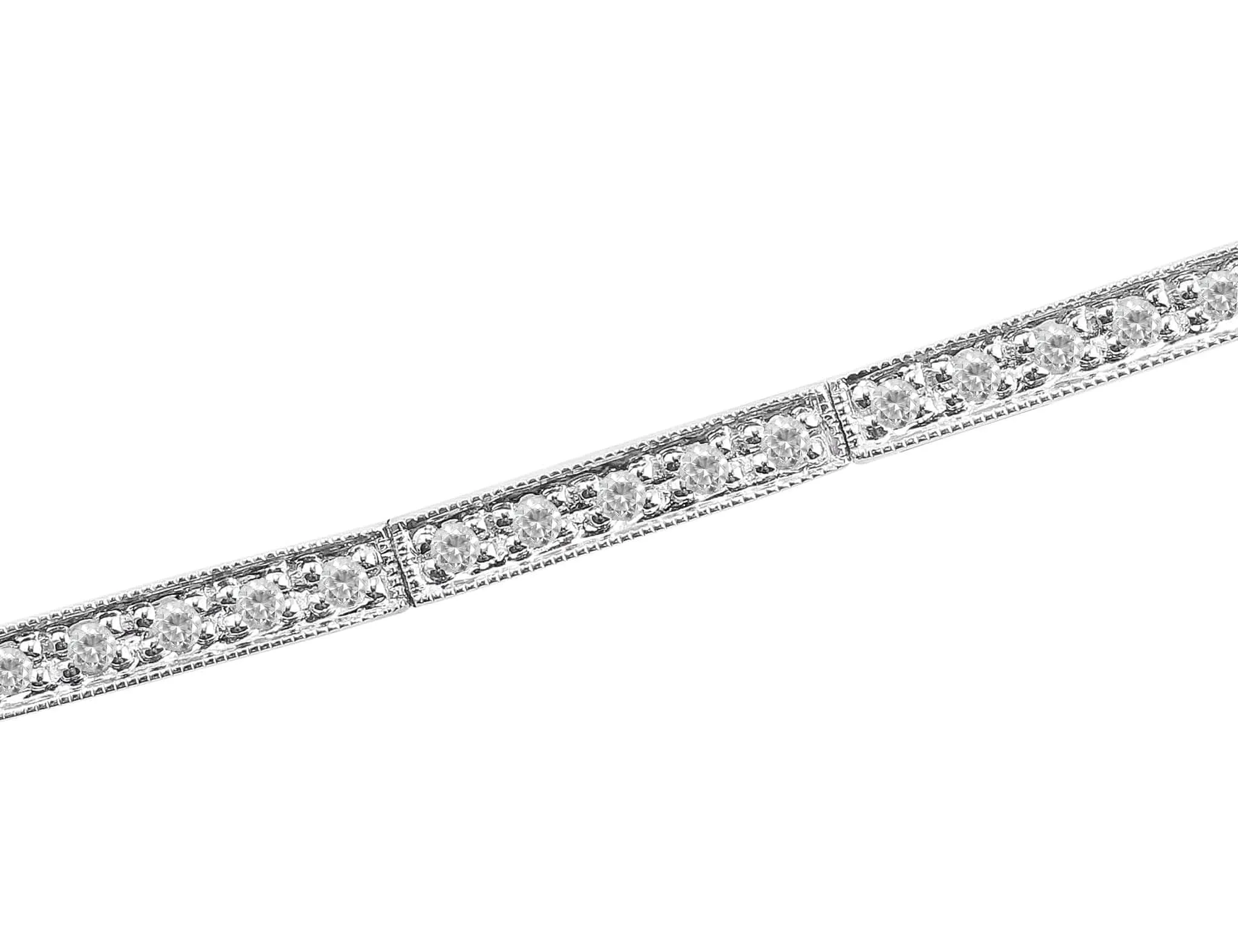 14kt White Gold 1.80ctw Diamond Tennis Bracelet - Estate