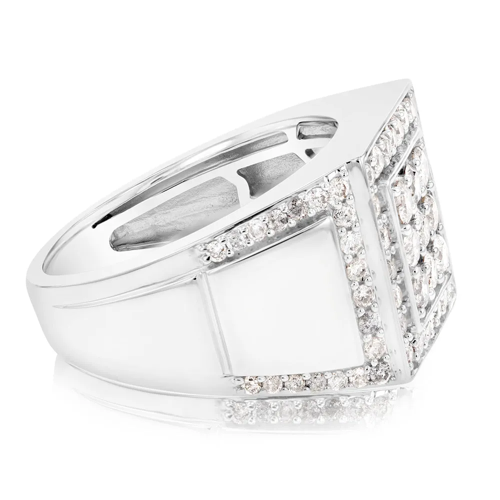 1.5 Carat Diamond Gents Ring in 10ct White Gold