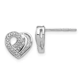 1/5 CTW Diamond Heart Stud Earrings in 14KT White Gold