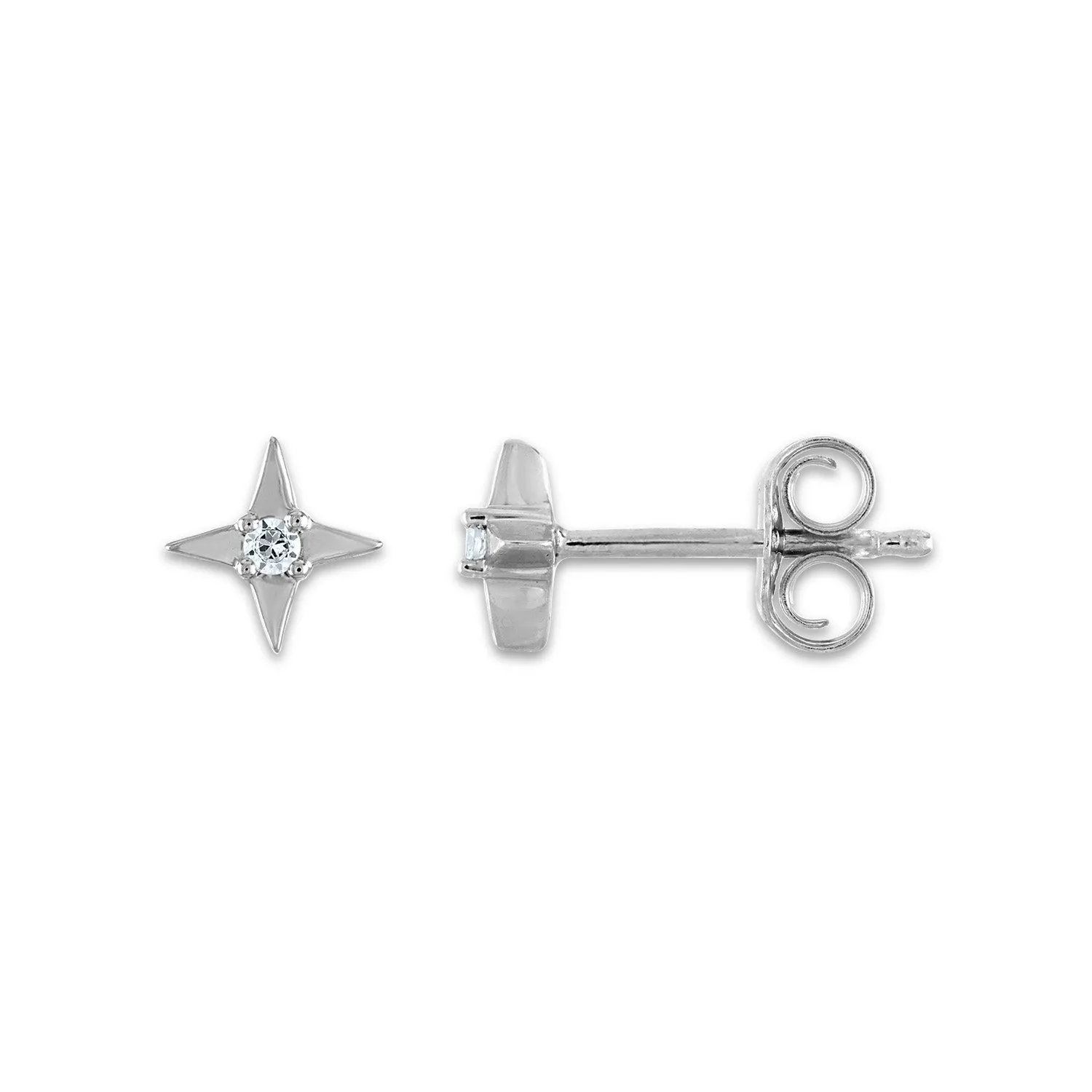 1/7 CTW Diamond 3-Pair Moon and Star Stud Earrings in Sterling Silver