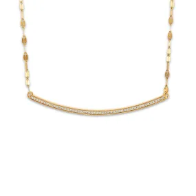 1/7 CTW Diamond Curved Bar Necklace in 10KT Yellow Gold