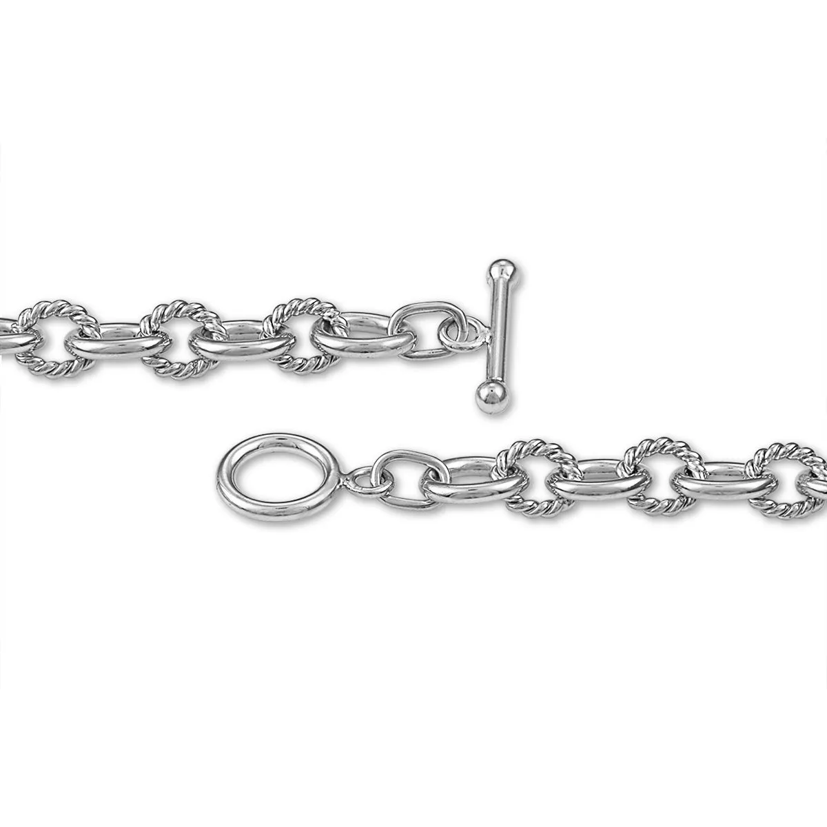 1/7 CTW Diamond Heart Fashion 7.5-inch Bracelet in Rhodium Plated Sterling Silver