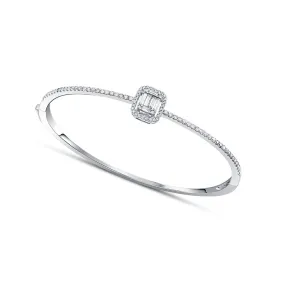 18 kt White Gold Baguette Diamond Bangle