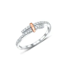 18 kt White Gold Diamond Bypass Half Band