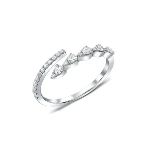 18 kt White Gold Diamond Bypass Ring