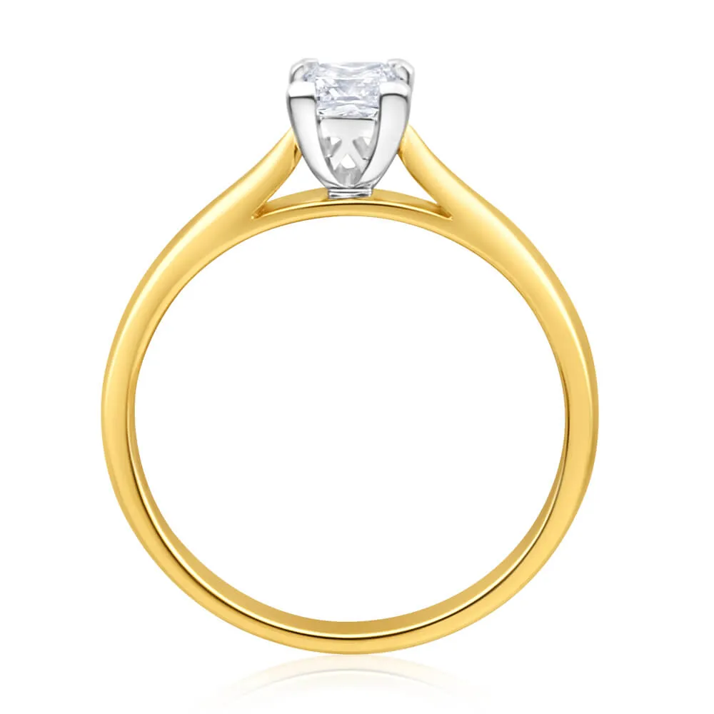 18ct Yellow Gold Solitaire Ring With 0.5 Carat Diamond