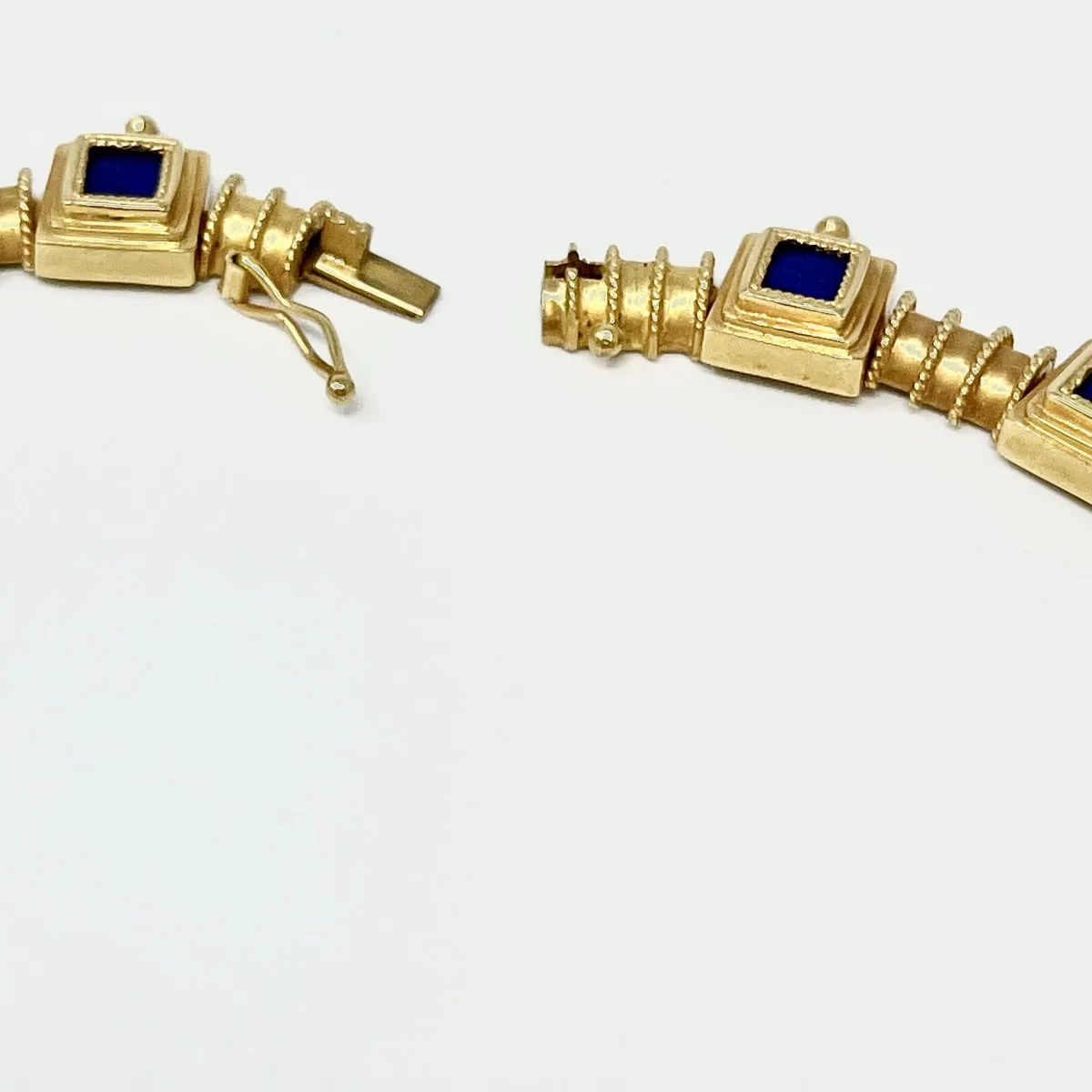 18K Gold Egyptian Revival Necklace with Lapis