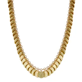 18K Gold Full Hammered Disc Necklace