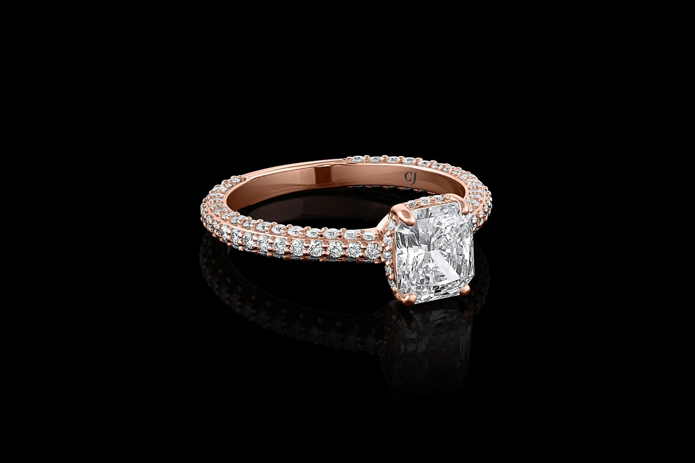 18k Rose Gold 1.53ct Radiant Cut Diamond Ring, GIA Certified