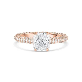 18k Rose Gold 1.53ct Radiant Cut Diamond Ring, GIA Certified