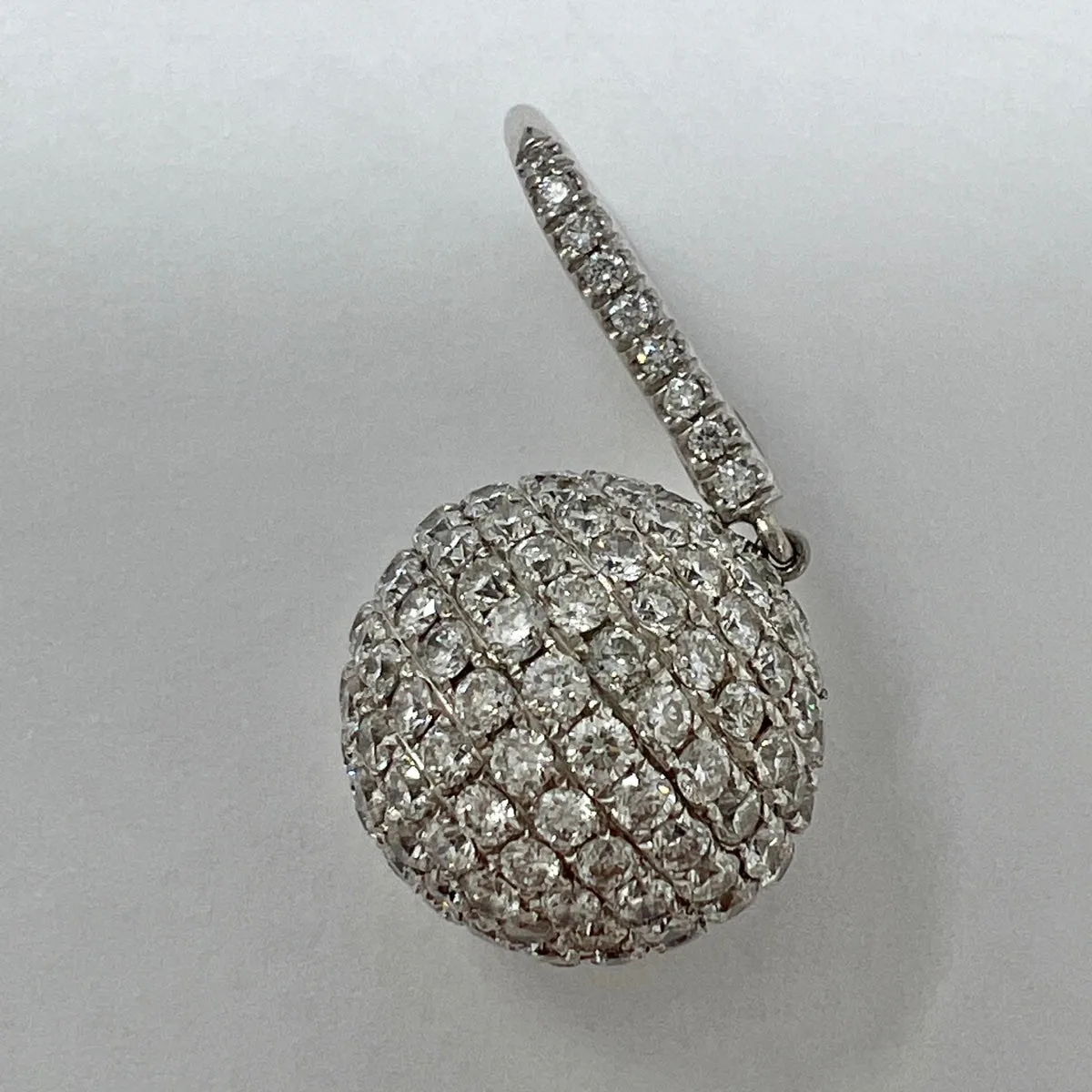 18K White Gold Diamond Ball Drop Earrings