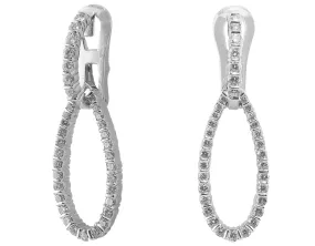 18k White Gold Diamond Pear Drop Earrings