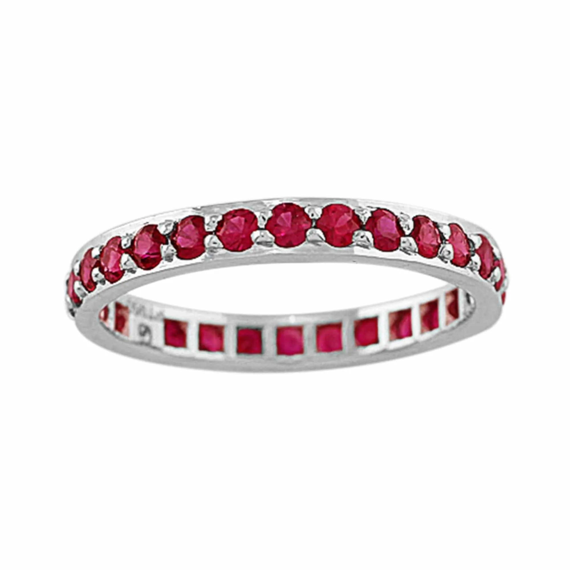 18k White Gold Gumuchian Ruby Eternity Band