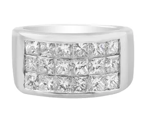 18k White Gold Invisible Set Princess Ring