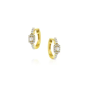 18k Yellow Gold 0.29ctw Diamond Mini Huggie Hoop Earrings