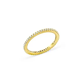 18K Yellow Gold 49 Diamonds 0.29ctw Eternity Band