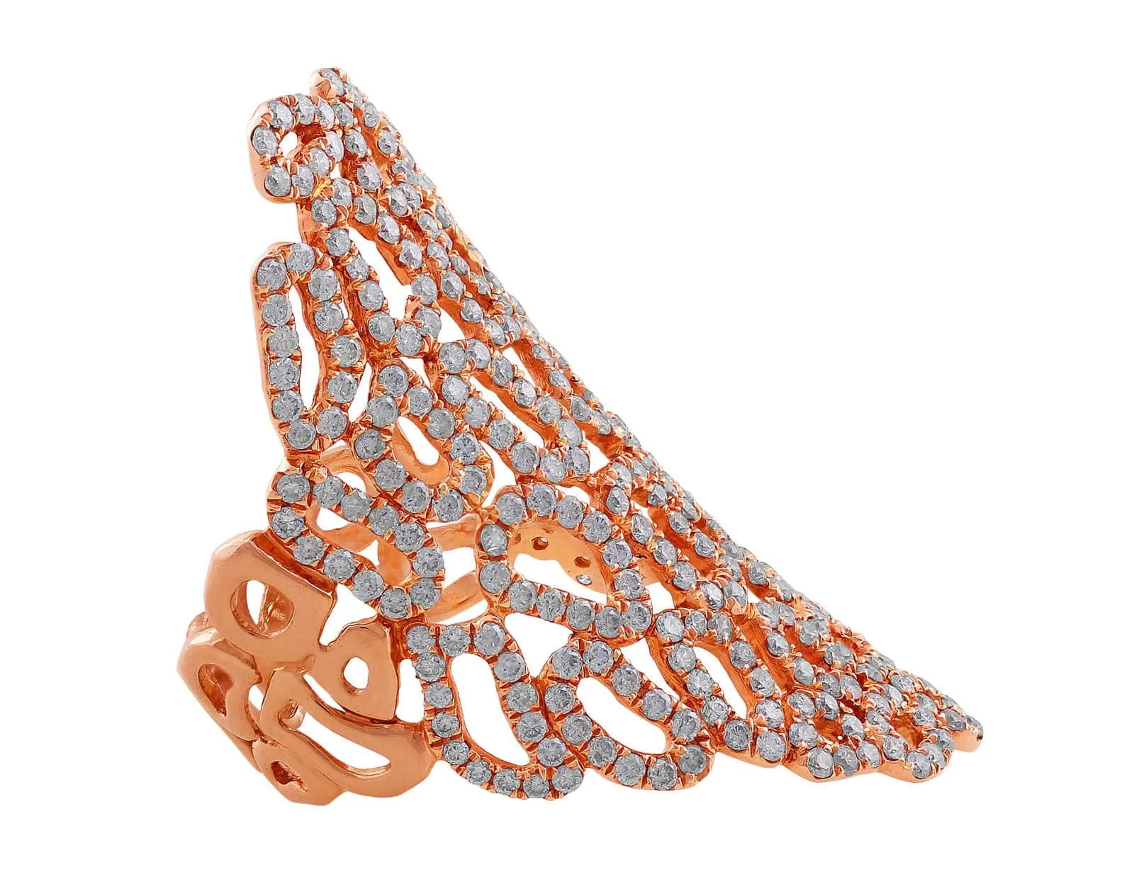 18kt Rose Gold Diamond Lace Ring