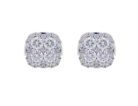 18kt White Gold Diamond Stud Earrings