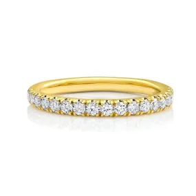 18kt Yellow Gold Half Pavè Diamond Band