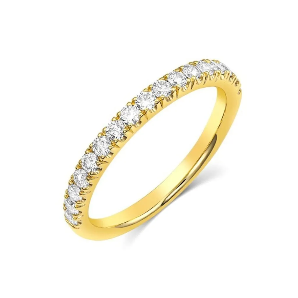 18kt Yellow Gold Half Pavè Diamond Band