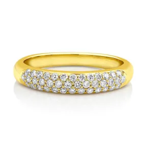 18kt Yellow Gold Micropavè Diamond Half Band