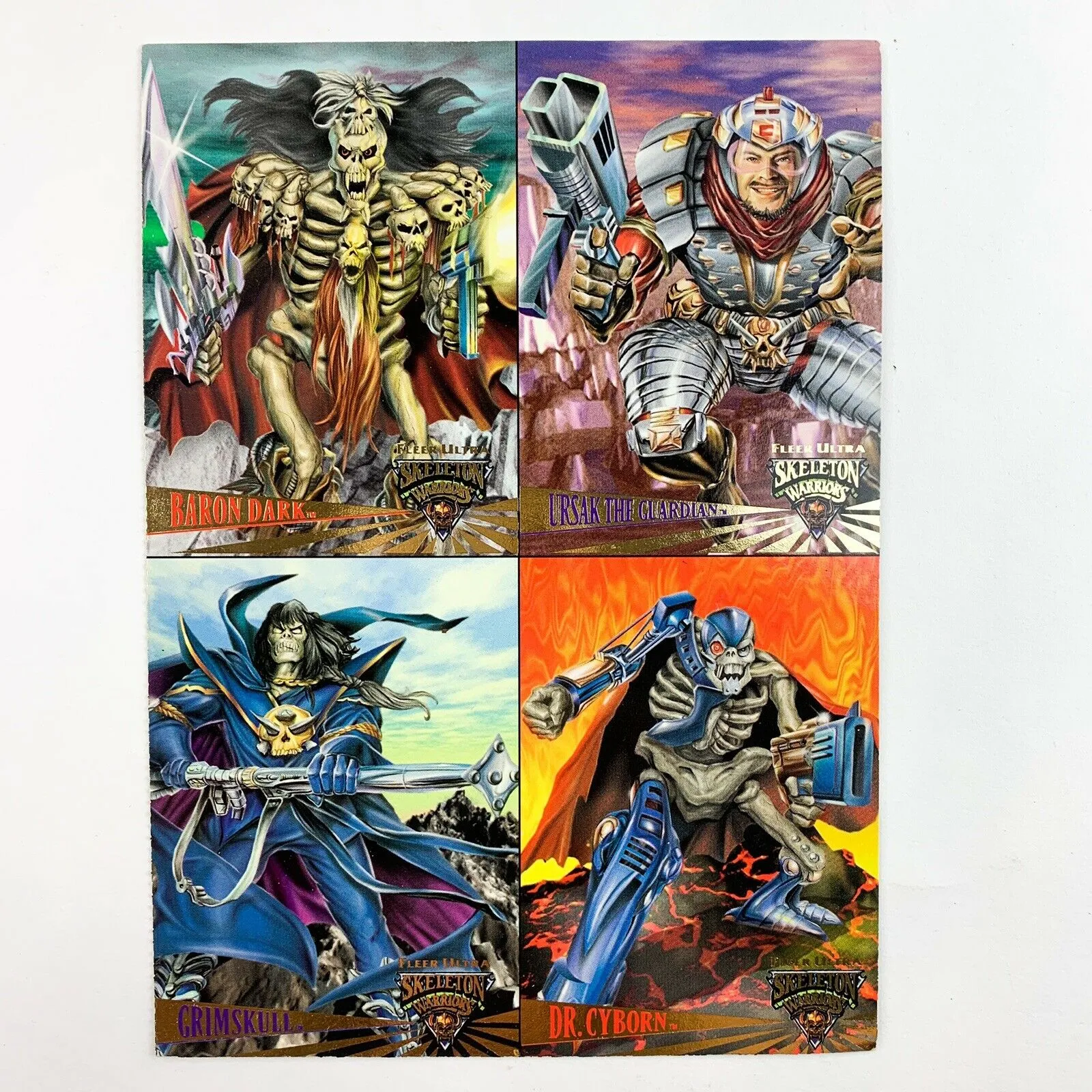 1995 Fleer Ultra Skeleton Warriors Uncut 4 Promo Cards