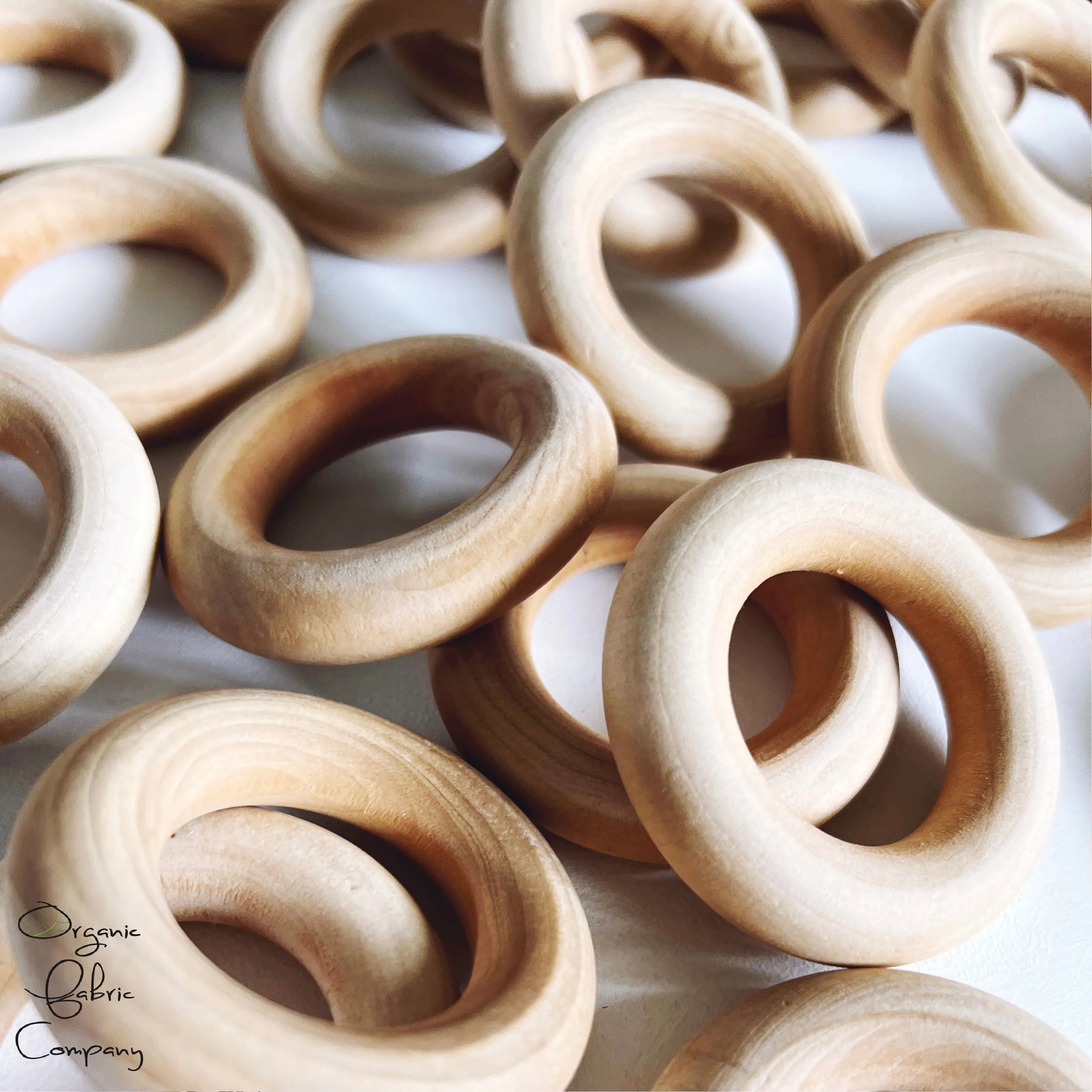 2.25" Diameter - Natural Maple Wood Rings - Certified CPSIA Compliant - Teething Nursing Toy