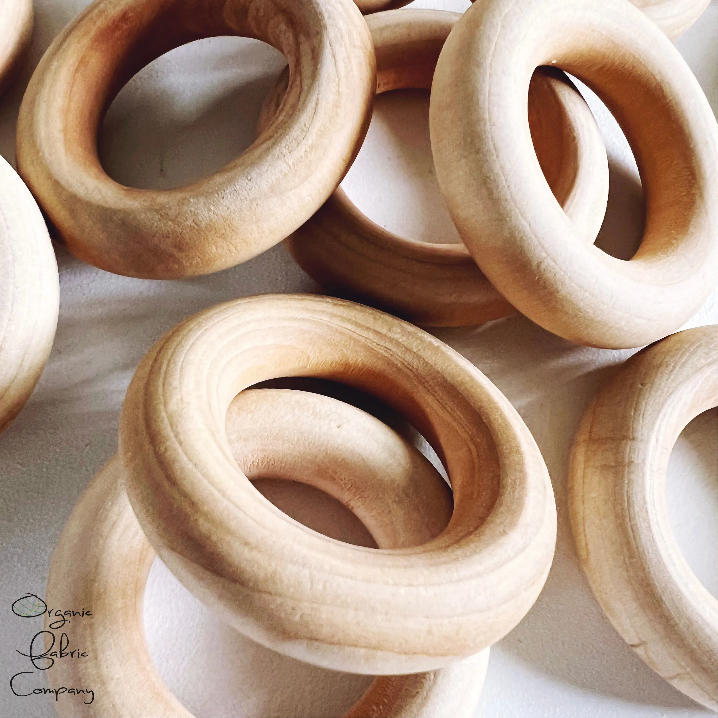 2.25" Diameter - Natural Maple Wood Rings - Certified CPSIA Compliant - Teething Nursing Toy