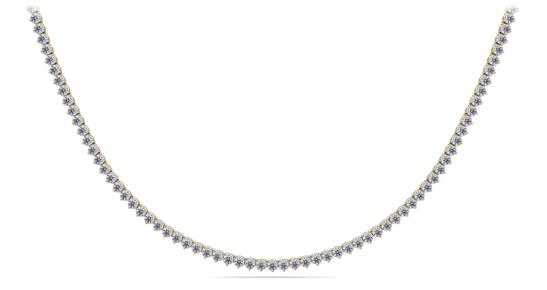 3 Prong Riviera Diamond Necklace with 16.80 ct.(finished) 3.5mm