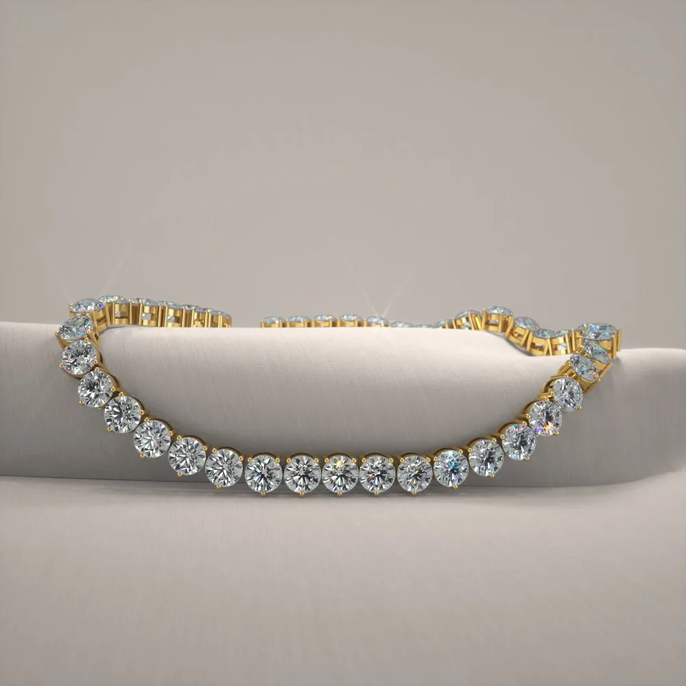 3 Prong Riviera Diamond Necklace with 16.80 ct.(finished) 3.5mm