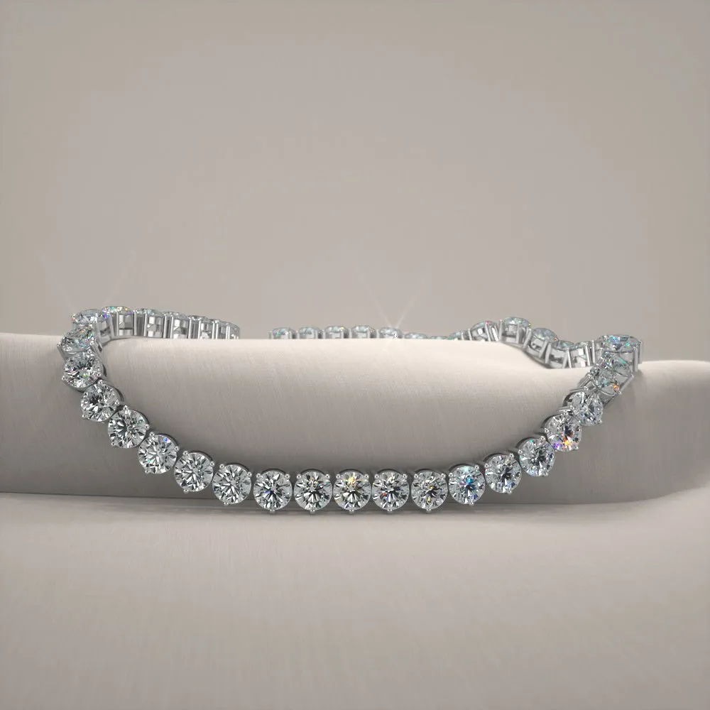 3 Prong Riviera Diamond Necklace with 5.71 ct.(finished) 2mm