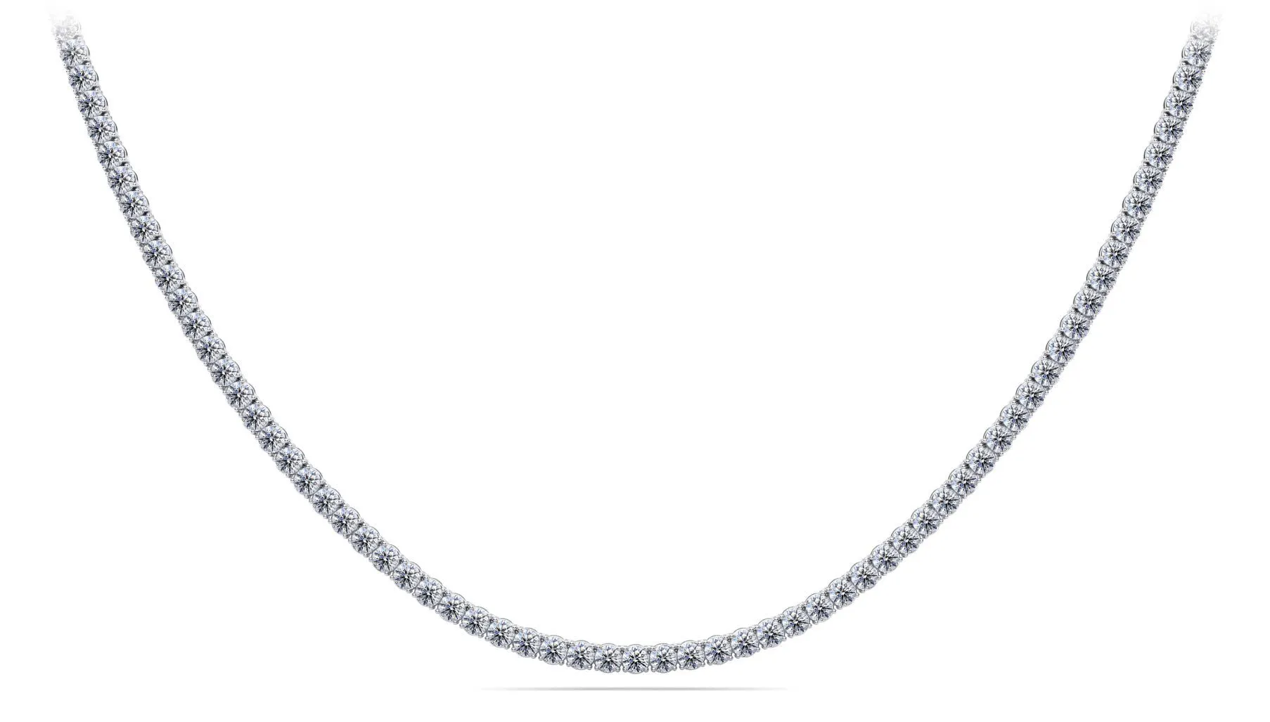 4 Prong Riviera Diamond Necklace with 16.10 ct.(finished) 3.3mm