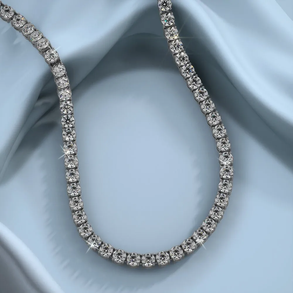 4 Prong Riviera Diamond Necklace with 16.10 ct.(finished) 3.3mm