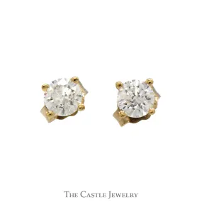 .65cttw Round Brilliant Cut Diamond Stud Earrings in 14k Yellow Gold