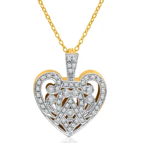 9ct Dazzling Yellow Gold Diamond Pendant