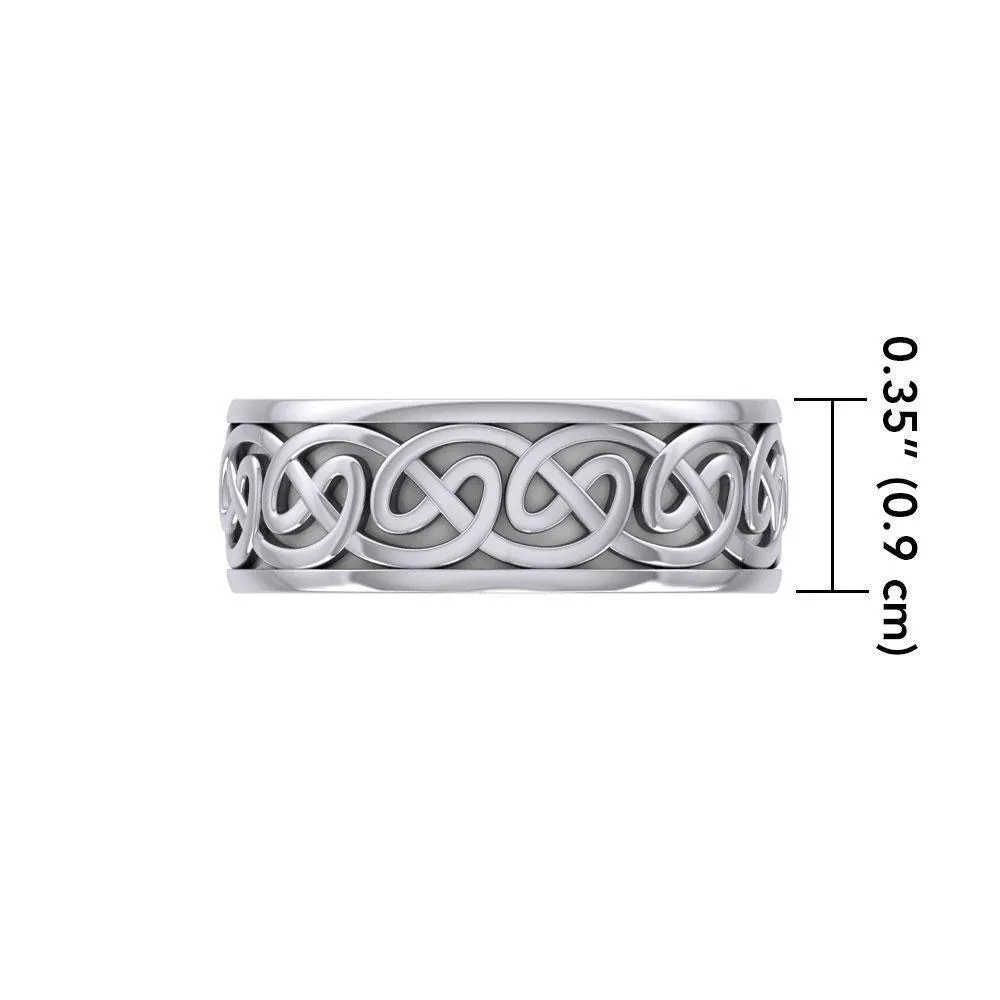 A Never-ending artwork ~ Sterling Silver Celtic Knotwork Ring TR354