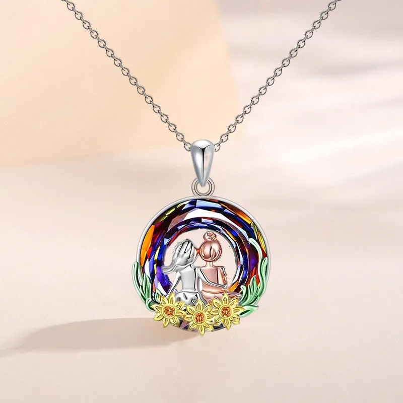 A Sister Is GOD's Way Of Making Sure We Never Walk Alone Crystal Necklace