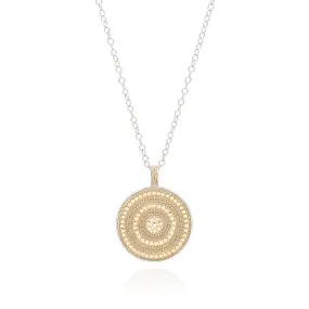 AB 1899N gold and silver large circle necklace