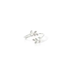 Adjustable Leaves Ring in Silver