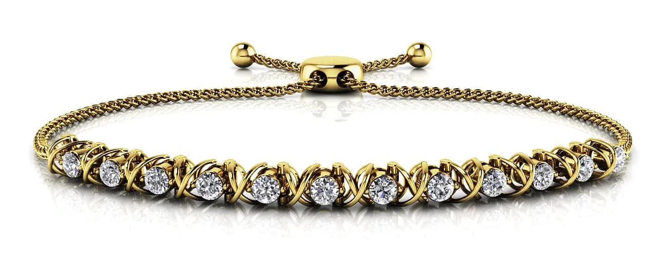 Adjustable X Link Lab-Grown Diamond Bracelet with 0.74 ct.(finished) 2.6mm