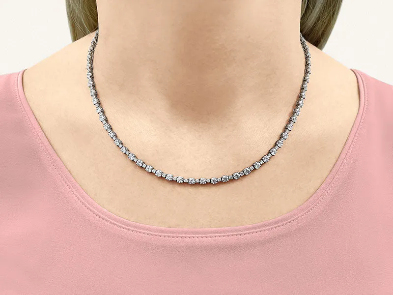 Affectionately Yours Diamond Tennis Diamond Necklace with 14.91 ct.(finished) 2mm, 3.6mm