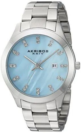 Akribos Xxiv Blue Mother of Pearl Dial Ladies Watch AK954SSBU