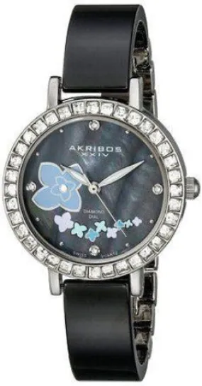 Akribos Xxiv Dark Mother of Pearl Ladies Watch AK762SSB