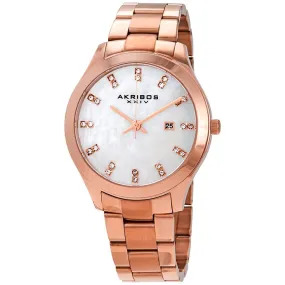 Akribos Xxiv Mother of Pearl Dial Rose Gold-Tone Ladies Watch AK954RG