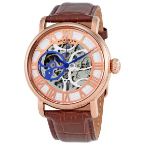 Akribos XxivManual Wind Skeleton Dial Rose Gold-Tone Men's Watch AK540RG