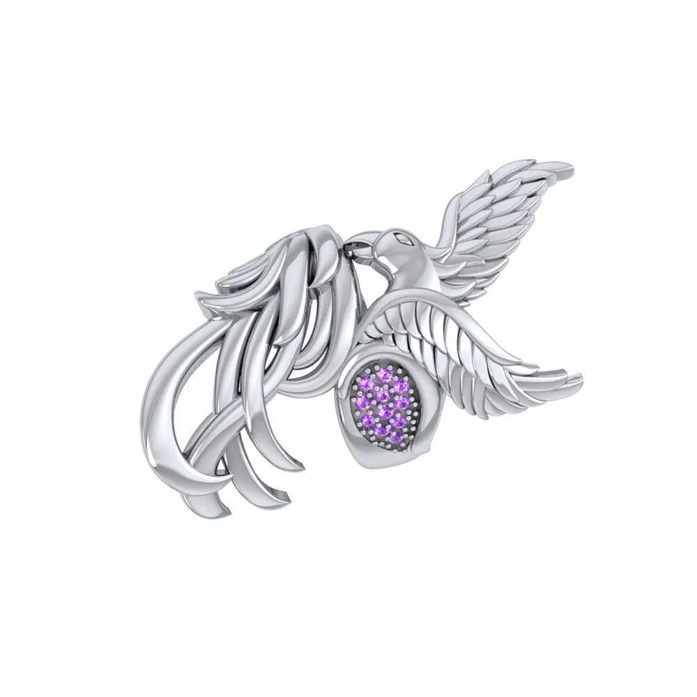 Alighting breakthrough of the Mythical Phoenix ~ Sterling Silver Ring with Gemstone Accents TRI1740